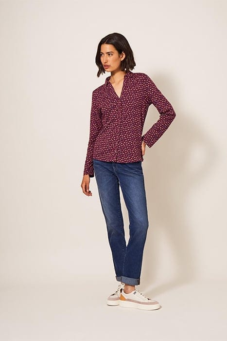 ANNIE JERSEY SHIRT PLUM PRINTED 1