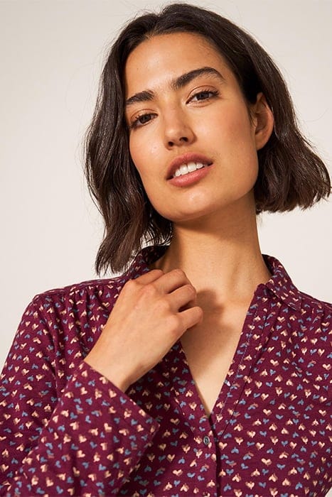 ANNIE JERSEY SHIRT PLUM PRINTED 4
