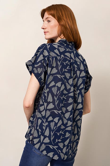 ELLA  COTTON SHIRT NAVY PRINTED 2