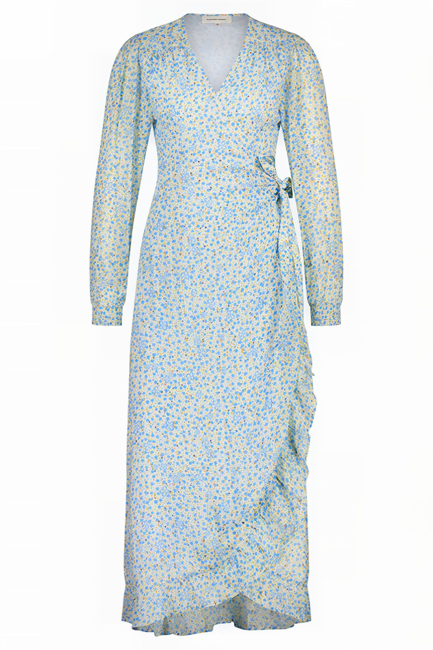 NATASJA FRILL DRESS CREAM WHITE/RIAD BLU 3