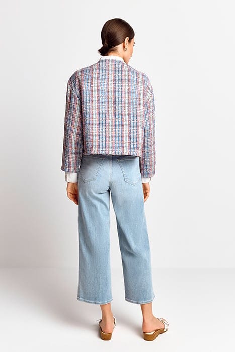 BOUCLÉ JACKET WITH ROUNDED NECKLINE COTTON BLUE 3