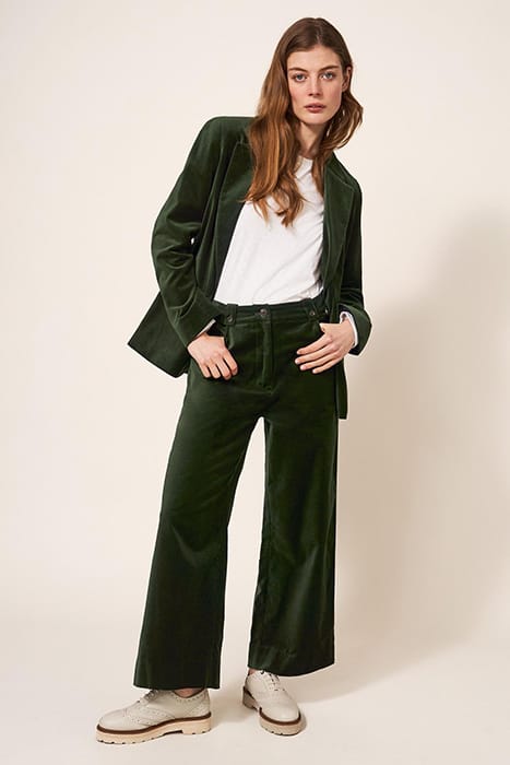 EVELYN VELVET BLAZER DARK GREEN 3