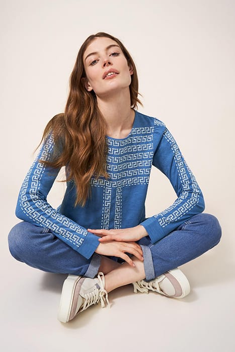 TIE HEM TOP BLUE 3