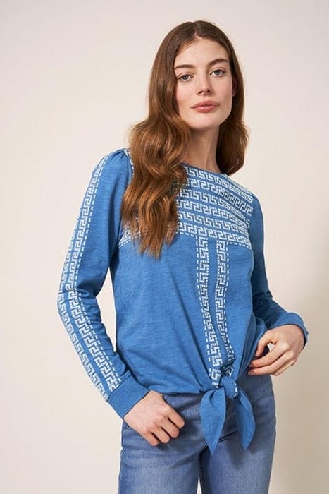 TIE HEM TOP BLUE 1