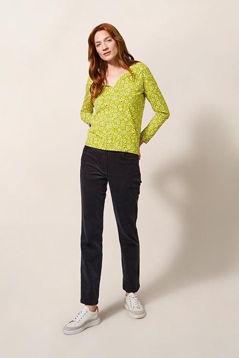 NELLY TEE CHARTREUSE PRINTED 2