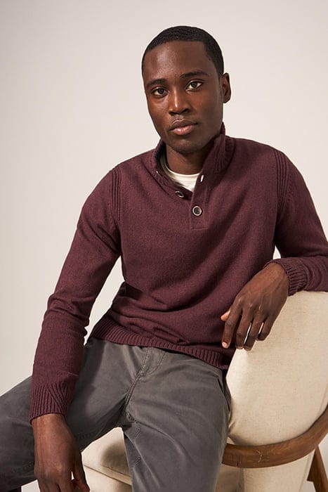 LAMBSWOOL FUNNEL NECK DARK PLUM 3