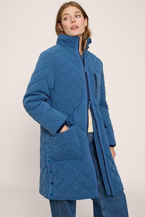LUCKIE QUILTED COAT MID BLUE 2