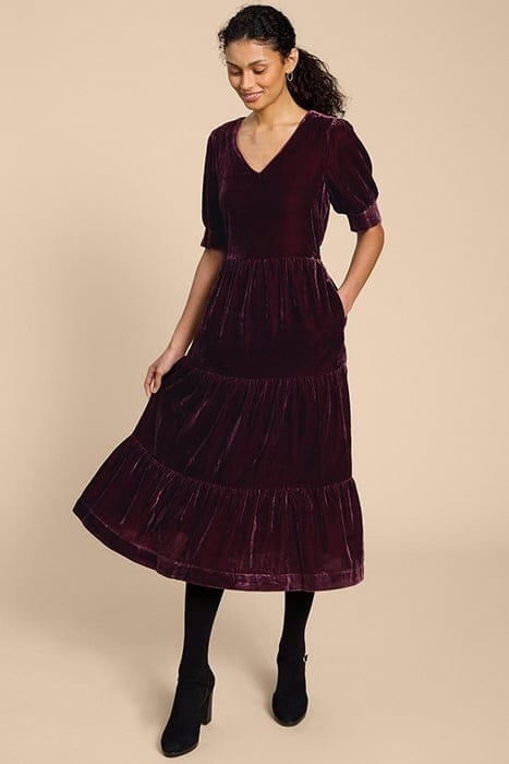 AYRA VELVET DRE DARK PLUM 1