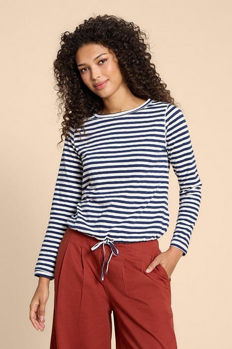 TASHA TIE HEM TOP NAVY 1