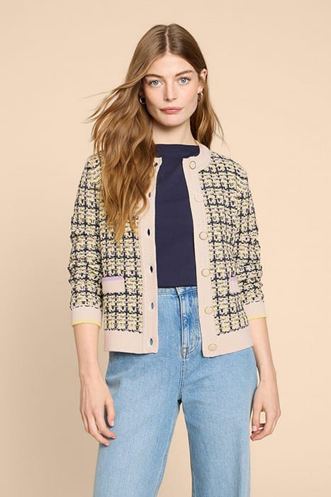 KELLY TEXTURED CARDI WHITE 1