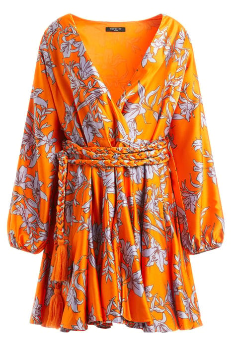 MARCIANO BY GUESS MAYA SURPLICE DRESS SUNBURST ORANGE 3
