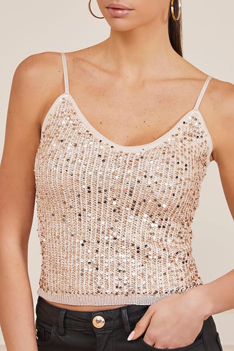 MARCIANO BY GUESS FAY SEQUINS SWEATER TOP WHITE GOLD 4
