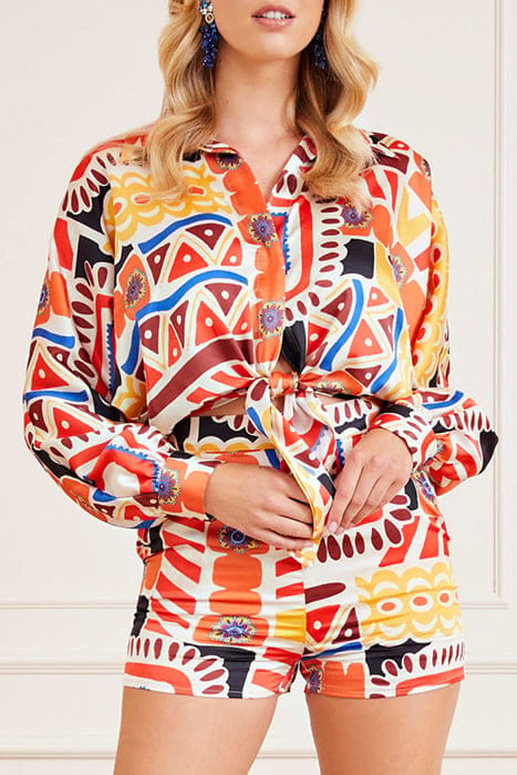 MARCIANO BY GUESS CARNIVALE TOP BLOUSE PRINT 6