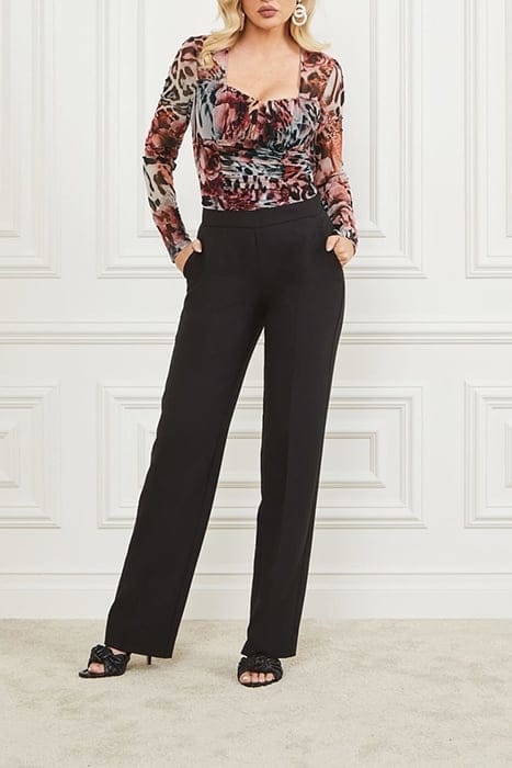 MARCIANO BY GUESS LEOPARD ROSE MESH TOP BLOUSE PRINT 3