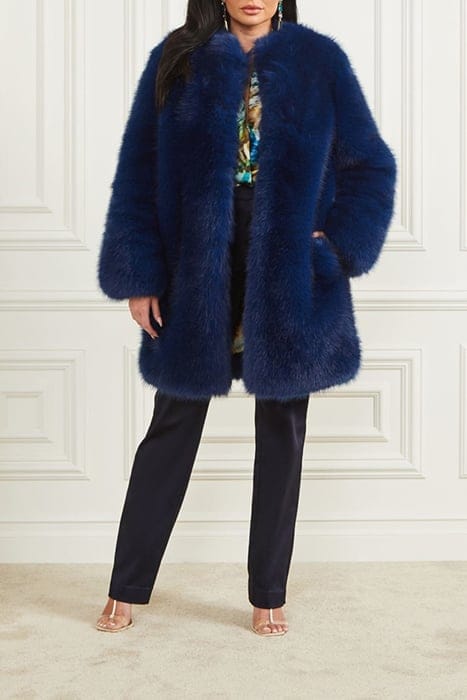 MARCIANO BY GUESS AMELIE FAUX FUR JACKET STILL NIGHT COAT 2