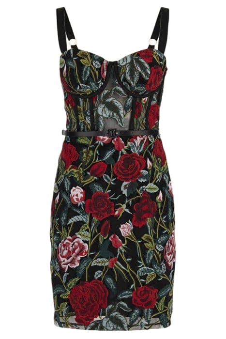 MARCIANO BY GUESS FLORAL CORSET DRESS BLACK MULTI 5