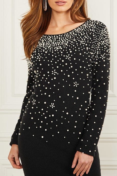 MARCIANO BY GUESS KIM PEARLS LS DRESS SWTR DOWNEY HEATHER 9