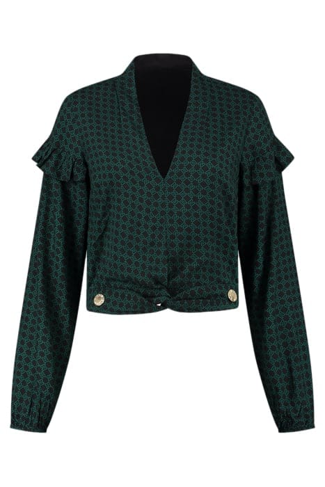 VANESSA BLOUSE BLACK/PETROL BLUE 1