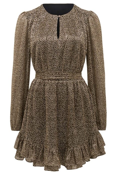 GOLDIE LONG SLEEVE PLISSE MINI BLACK/GOLD 4