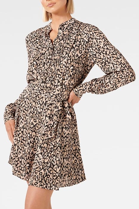 PERRY SHIRT GODET DRESS PAINTERLY ANIMAL 5