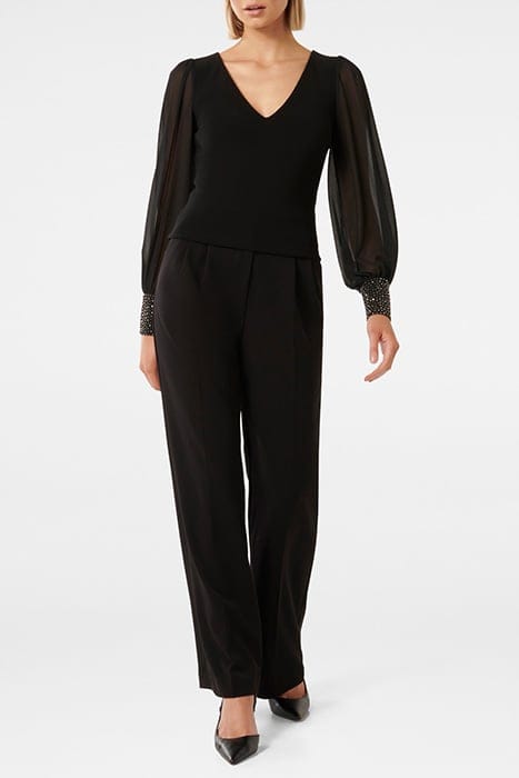 CONSTANCE RHINESTONE CUFF TOP BLACK JERSEY 3
