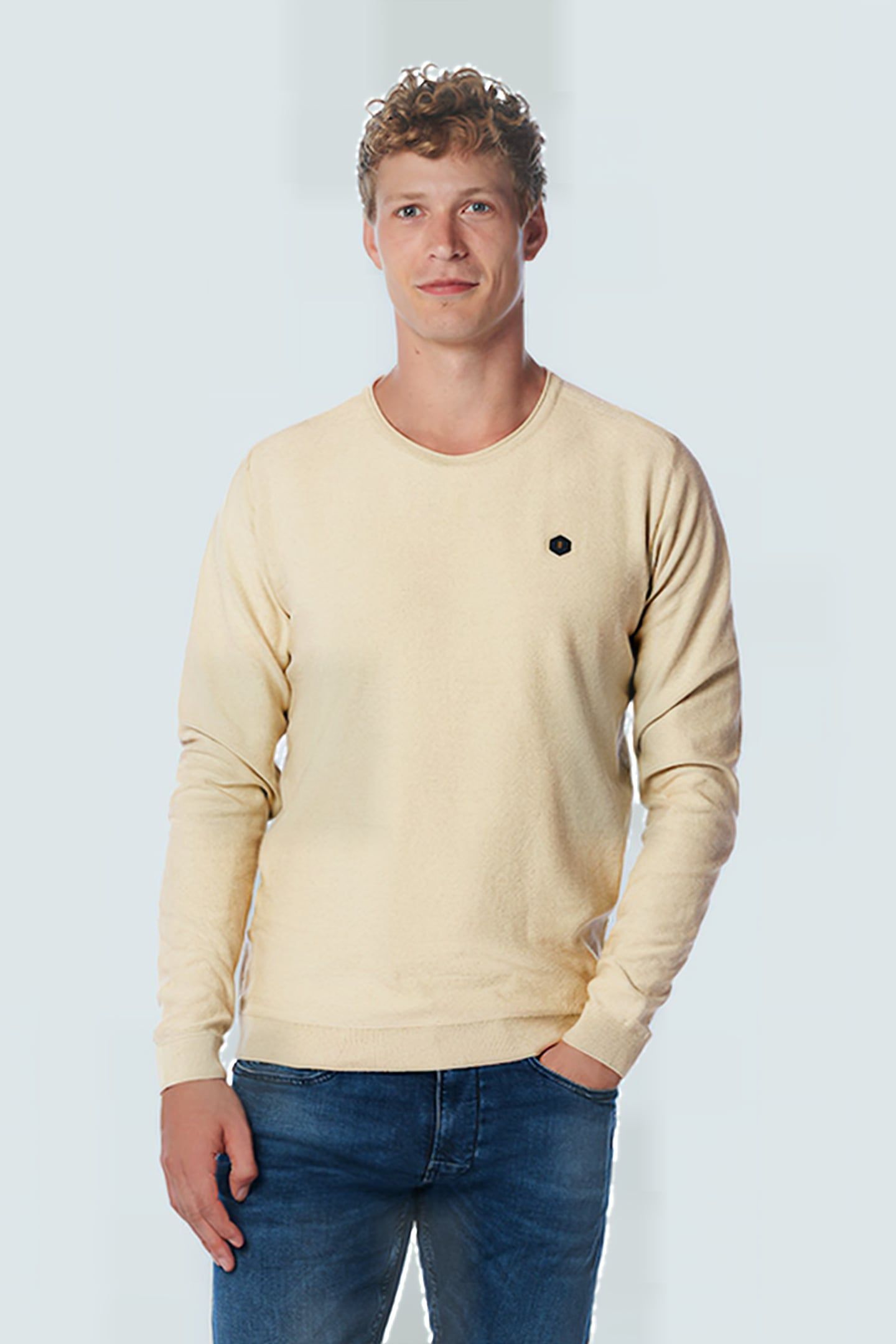 PULLOVER CREWNECK JACQUARD WITH CONTRAST COLOUR INSIDE LIGHT 1