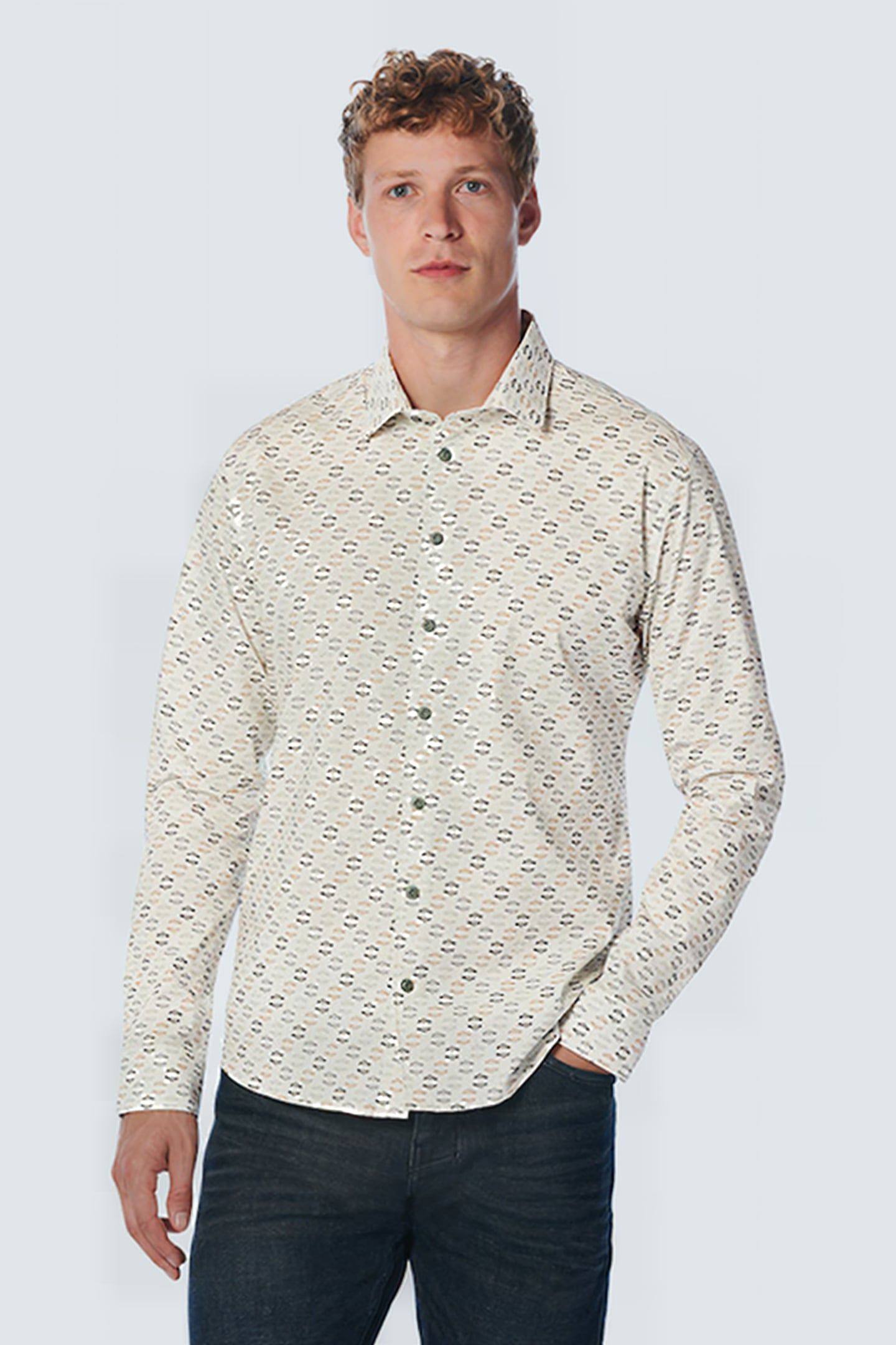 SHIRT STRETCH ALLOVER PRINTED LIGHT SEAGREEN 1