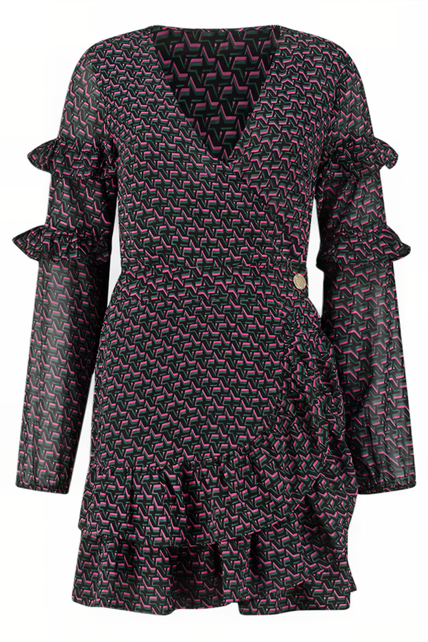 VANNA DRESS BLACK/RASPBERRY ROSE 2