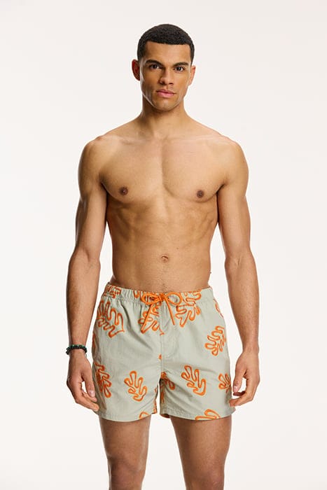MEN SWIM SHORTS NICK EMBROIDERY BEIGE 1