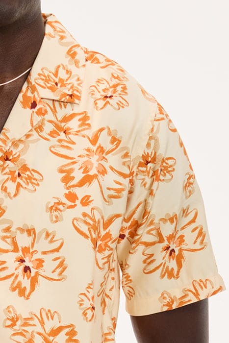 MEN SHORTSLEEVE WASHED FLOWER LIGHT BEIGE 10