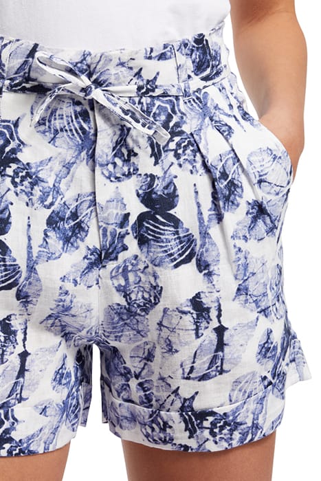 HIGH-RISE LINEN SHORT SHELL BATIK BLUE 6