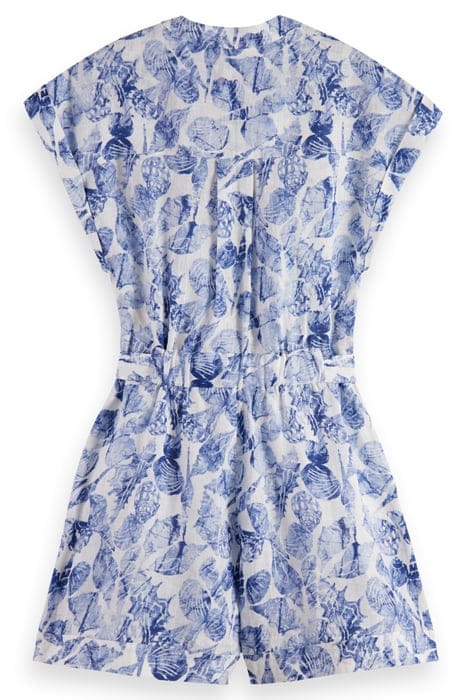 LINEN ALL-IN-ONE SHELL BATIK BLUE 2