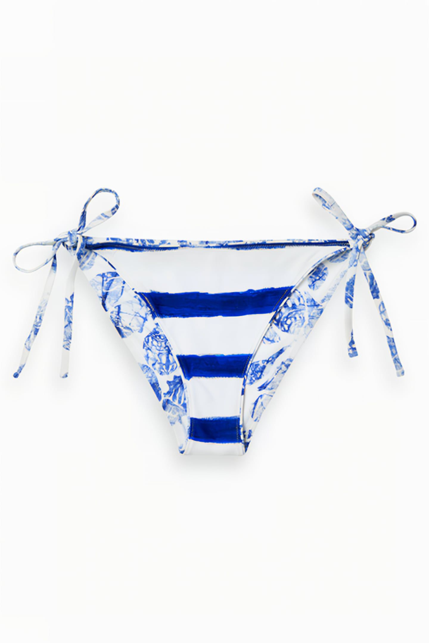 REVERSIBLE PRINTED BIKINI BOTTOM SHELL BATIK BLUE 1