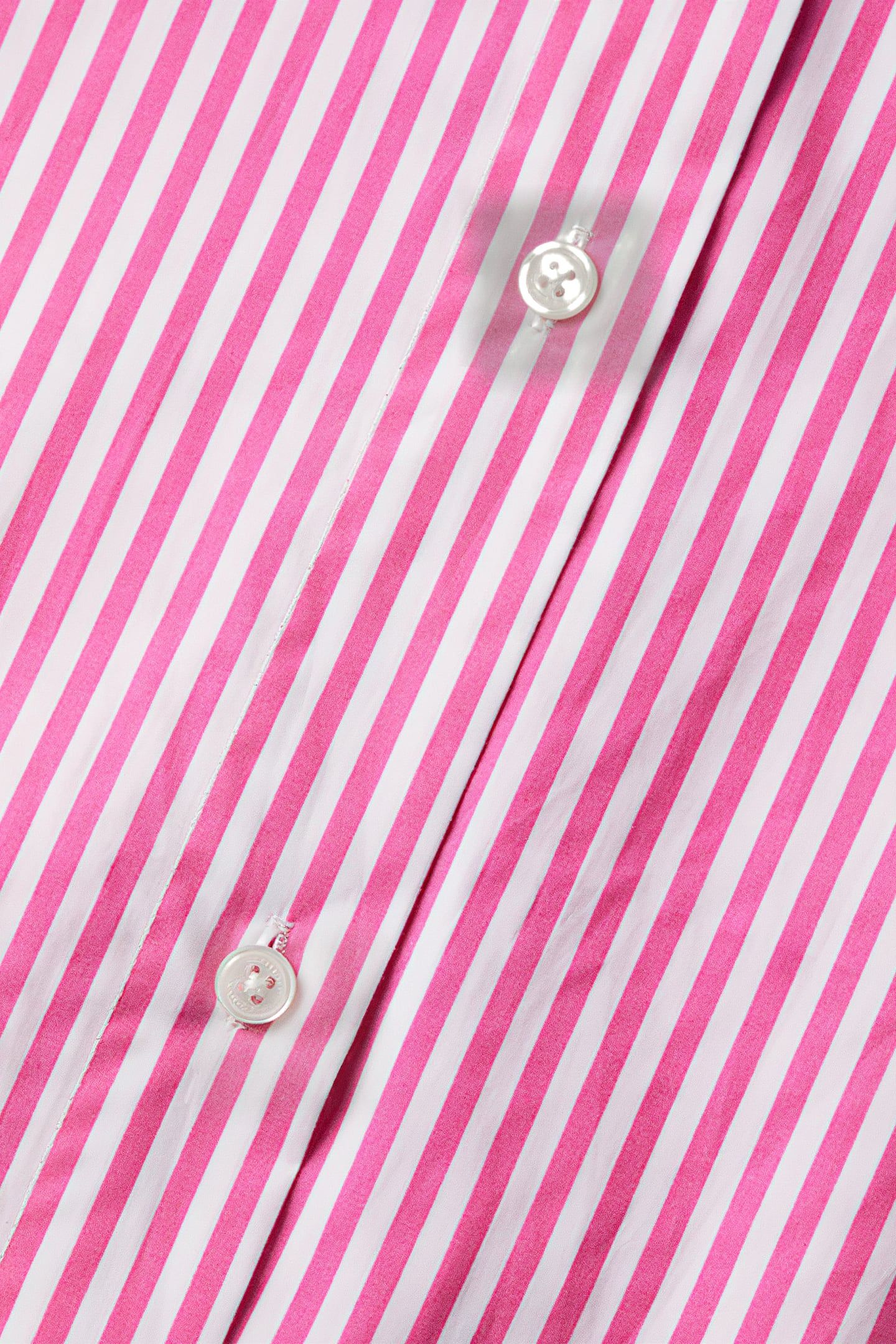 OVERSIZED POPLIN SHIRT IN FLUO PINK /WHITE STRIPE COMBO S 8