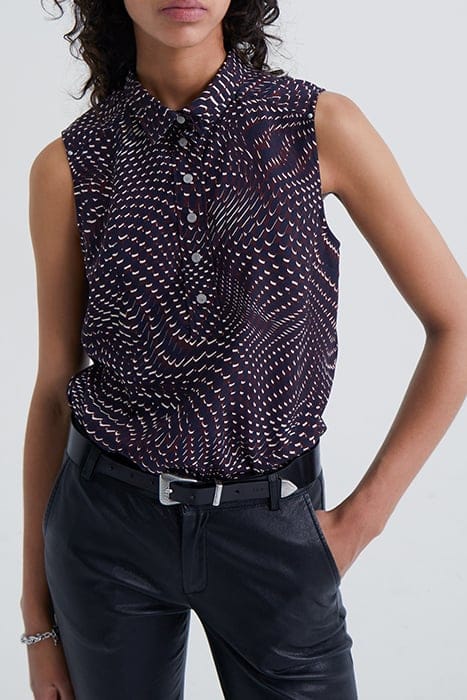 GARNET PSYCHEDELIC PRINT TOP 1