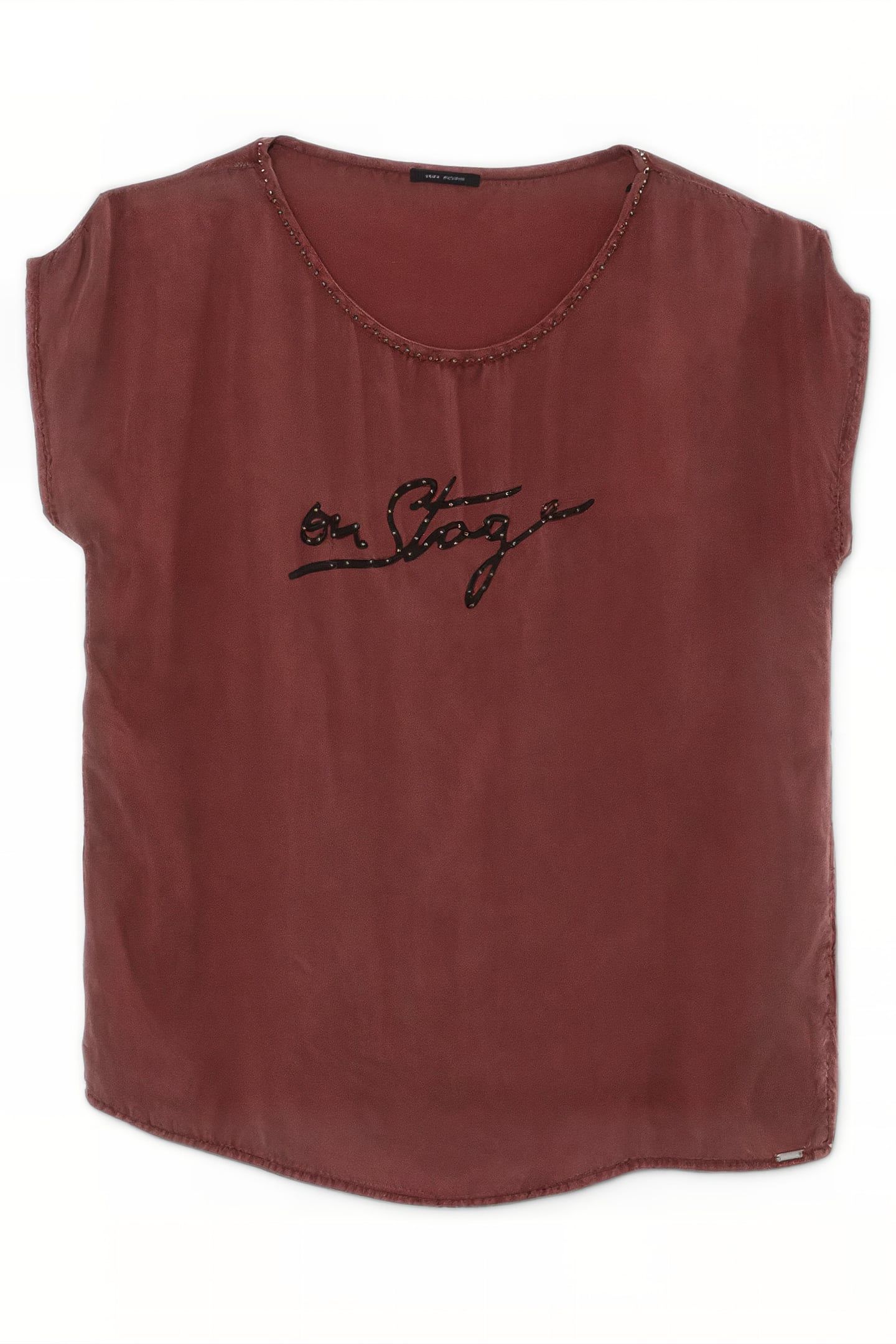 TOMETTE RED TOP WITH BEAD DECOR 4
