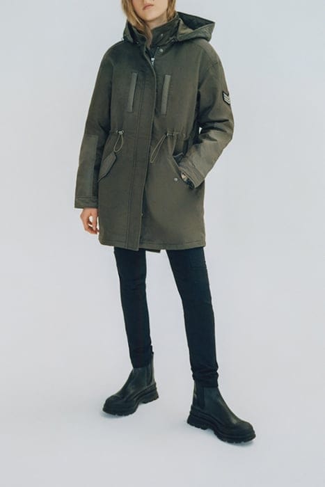 KHAKI MULTI-POCKET HOODED PARKA 3