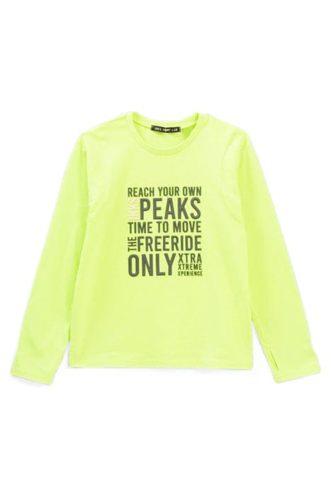 BOYS’ NEON GREEN RUBBER SLOGAN T-SHIRT 1