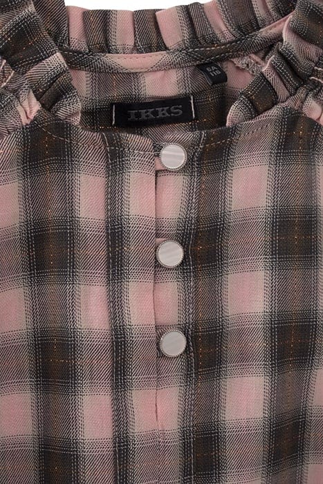GIRLS’ PINK AND KHAKI CHECK CROPPED BLOUSE 4