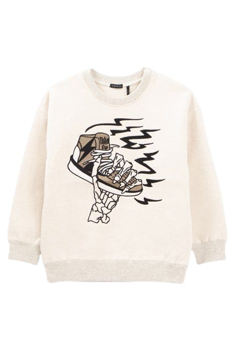 BOYS’ ECRU SWEATSHIRT WITH TRAINER-SKELETON XL EMBROIDERY 1