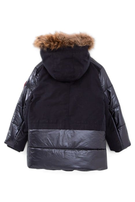 GIRLS’ 2-IN-1 NAVY PARKA AND STAR-PRINT PADDED JACKET 2