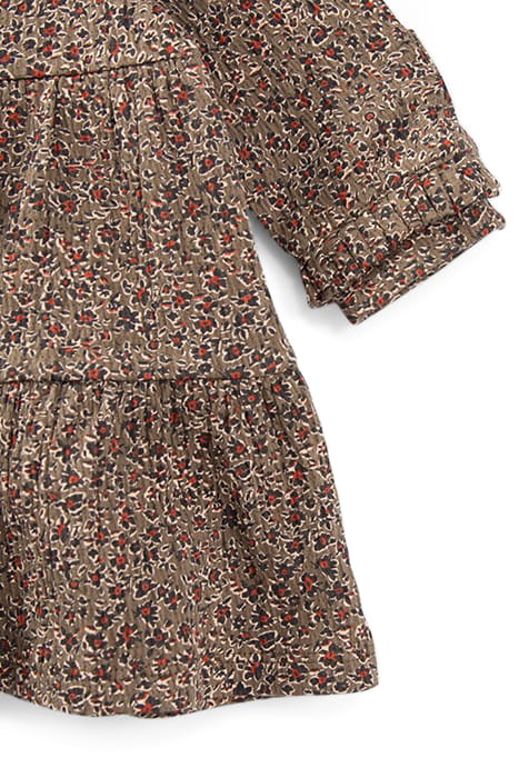 BABY GIRLS’ KHAKI LEOPARD FLORAL PRINT DRESS 4