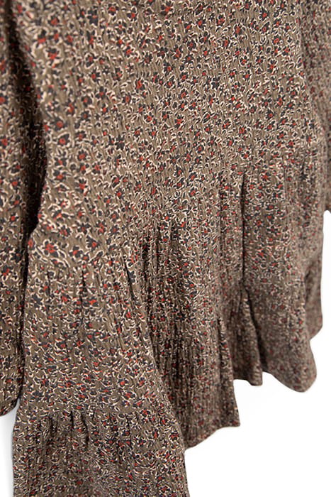 BABY GIRLS’ KHAKI LEOPARD FLORAL PRINT DRESS 6