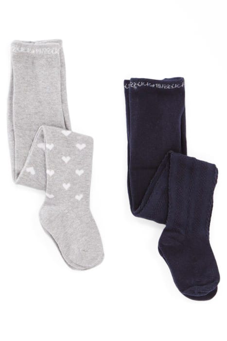 BABY GIRLS’ SILVER/NAVY TIGHTS 1