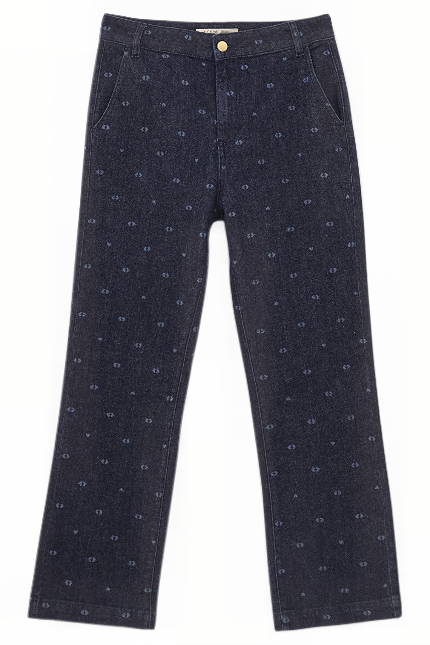 RAW DOUBLE HEART MONOGRAM PRINT FLARED JEANS 1