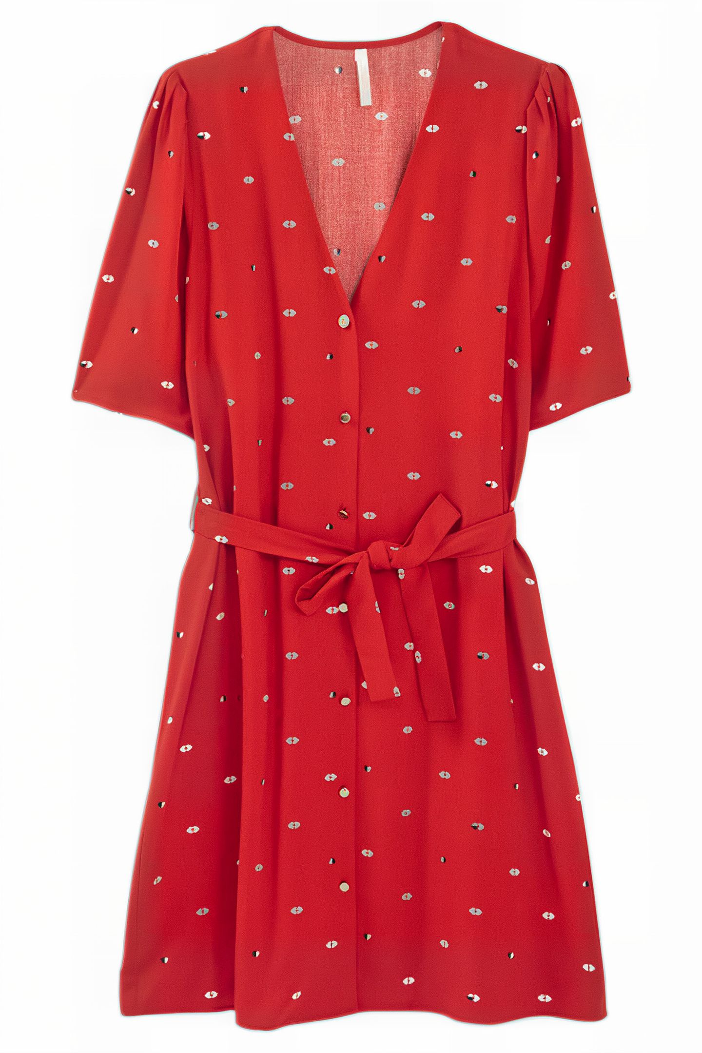 WINTER CRIMSON HEART-KISS PRINT DRESS 1