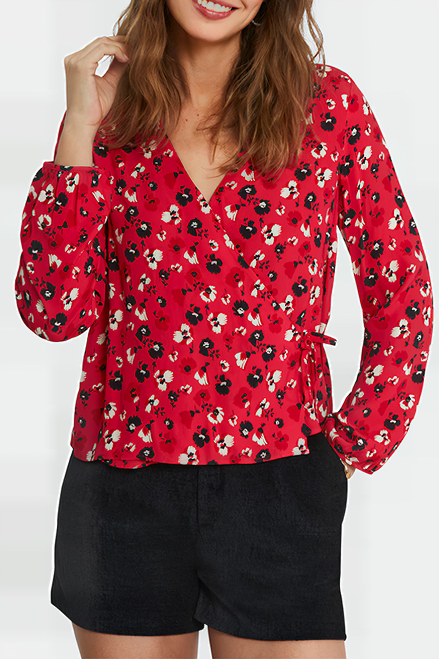 FLASH PINK ROCK FLORAL PRINT BLOUSE 1