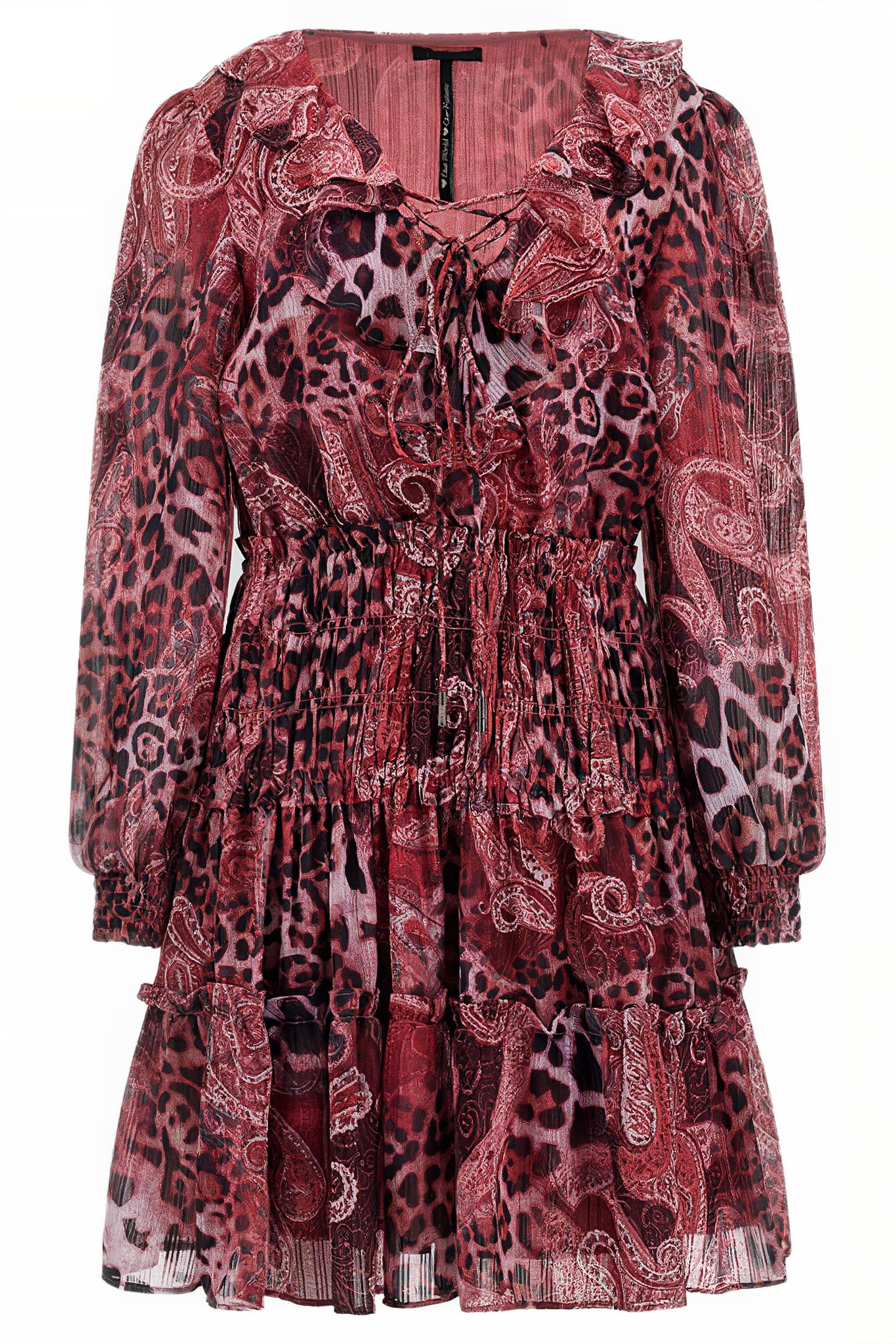 GUESS ECO LS LACE UP FLARED LU PURPLE KASHMIR PRINT 4