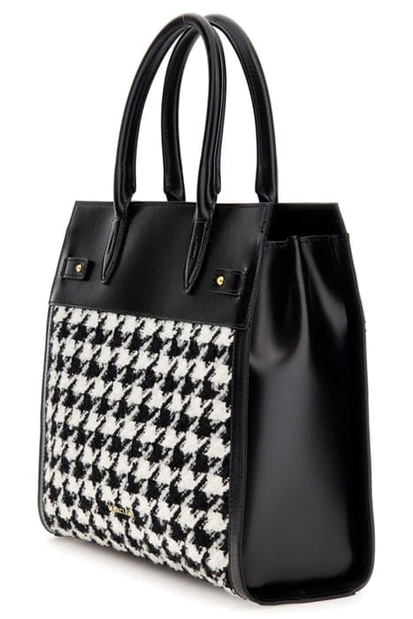 MARCIANO BY GUESS AMELIE SATCHEL PIED POULE TOTE BAG BLACK/ 6