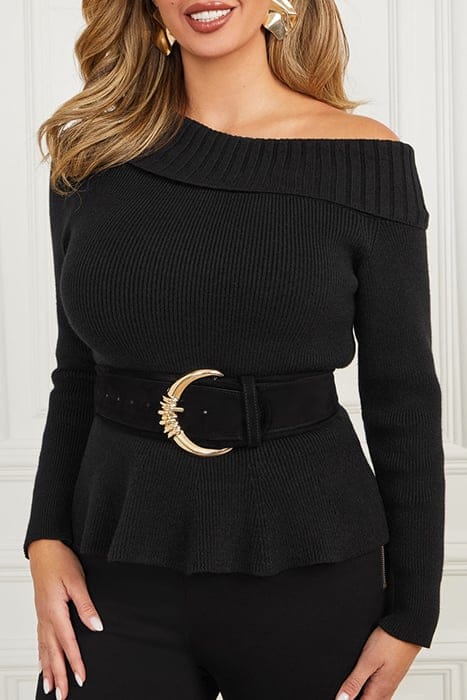 MARCIANO BY GUESS MARISOL SWEATER TOP JET BLACK KNITTED 1